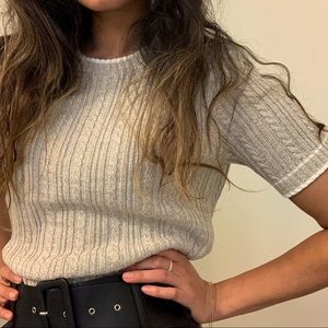 light grey knit tee